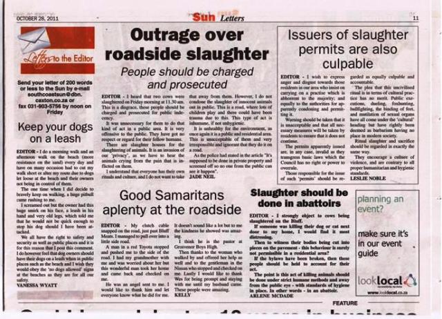 Slaughter letters