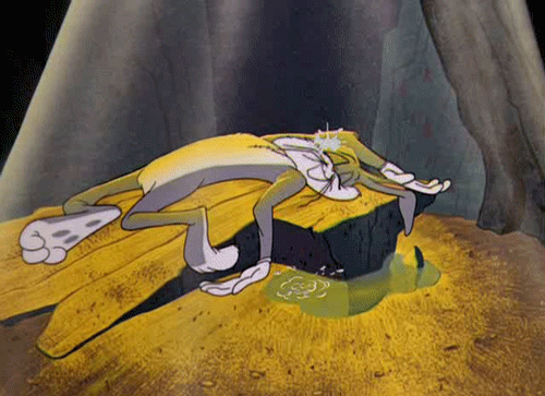 Bugs-Bunny-Sleeping-On-a-Rock-On-Looney-Tunes
