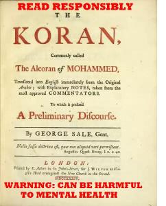 Koran with warning.
